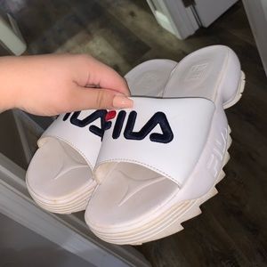 Fila slides with a little bit of a platform